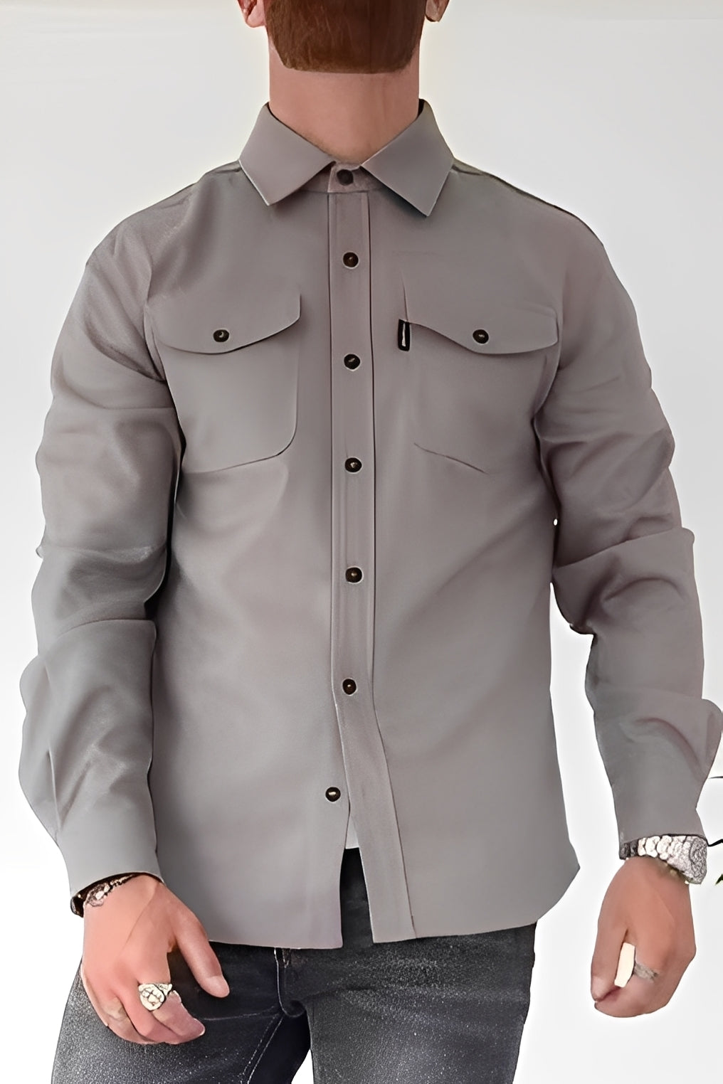 David - Chemise décontractée pour hommes avec poches
