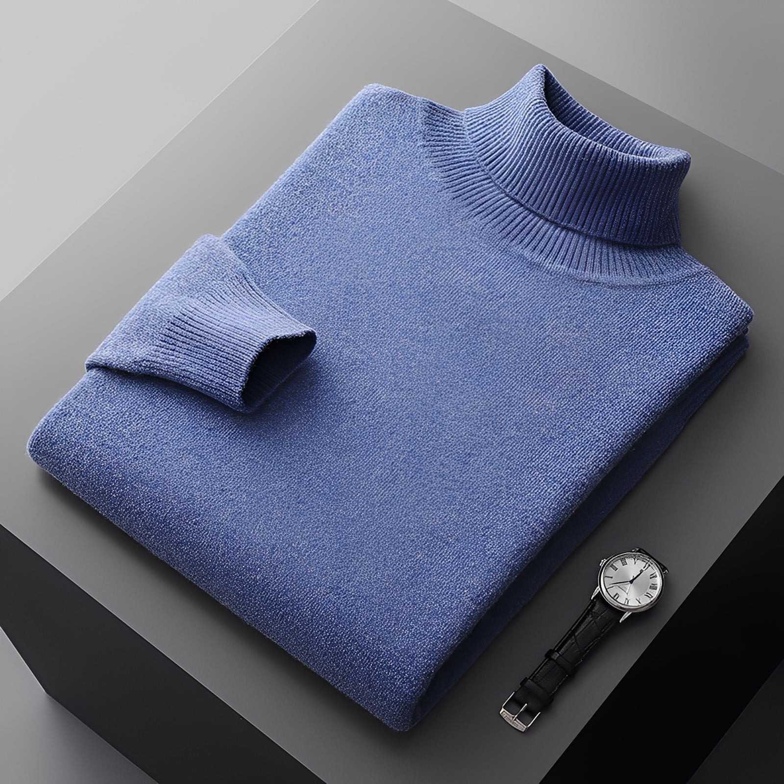 Osborn - Pull à col roulé simple pour hommes