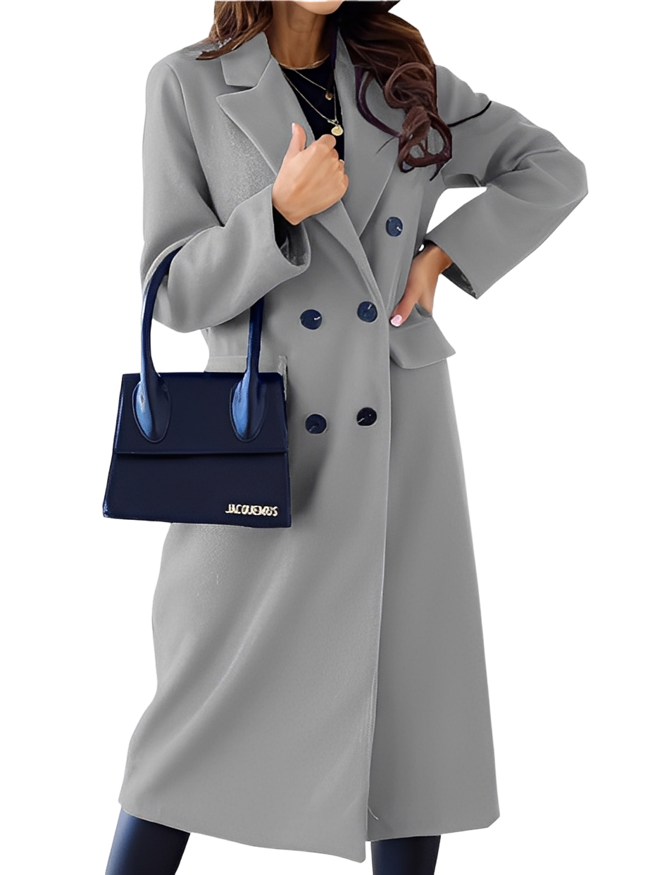 Jocelin - Manteau élégant et cosy à double boutonnage pour femmes