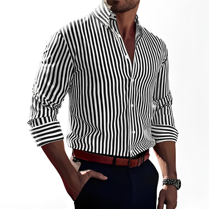 Brycen - Chemise à rayures stylée à manches longues pour hommes
