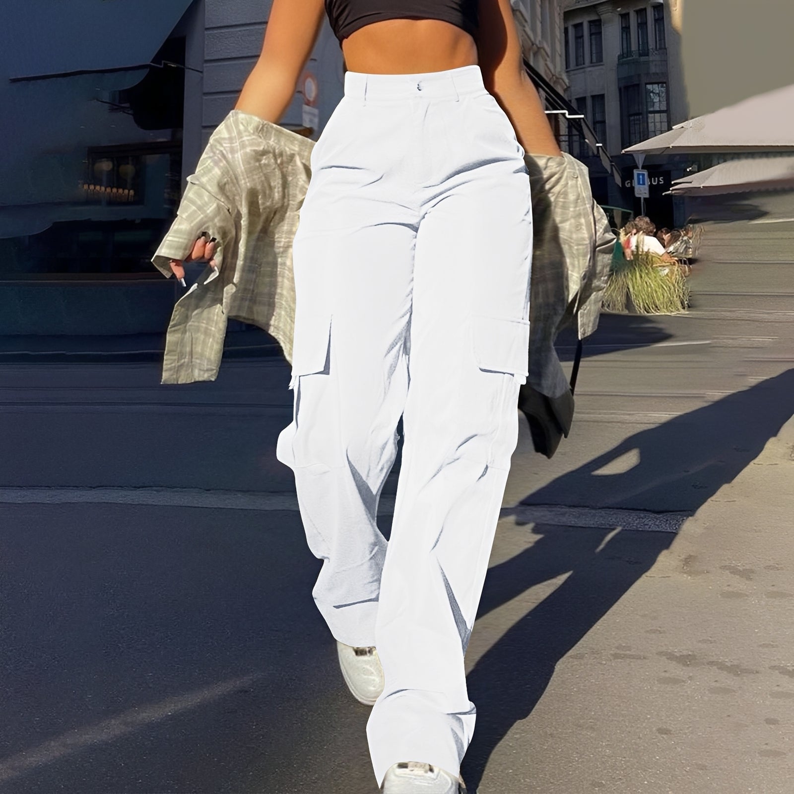 Sophie - Pantalon cargo décontracté à taille haute pour femmes