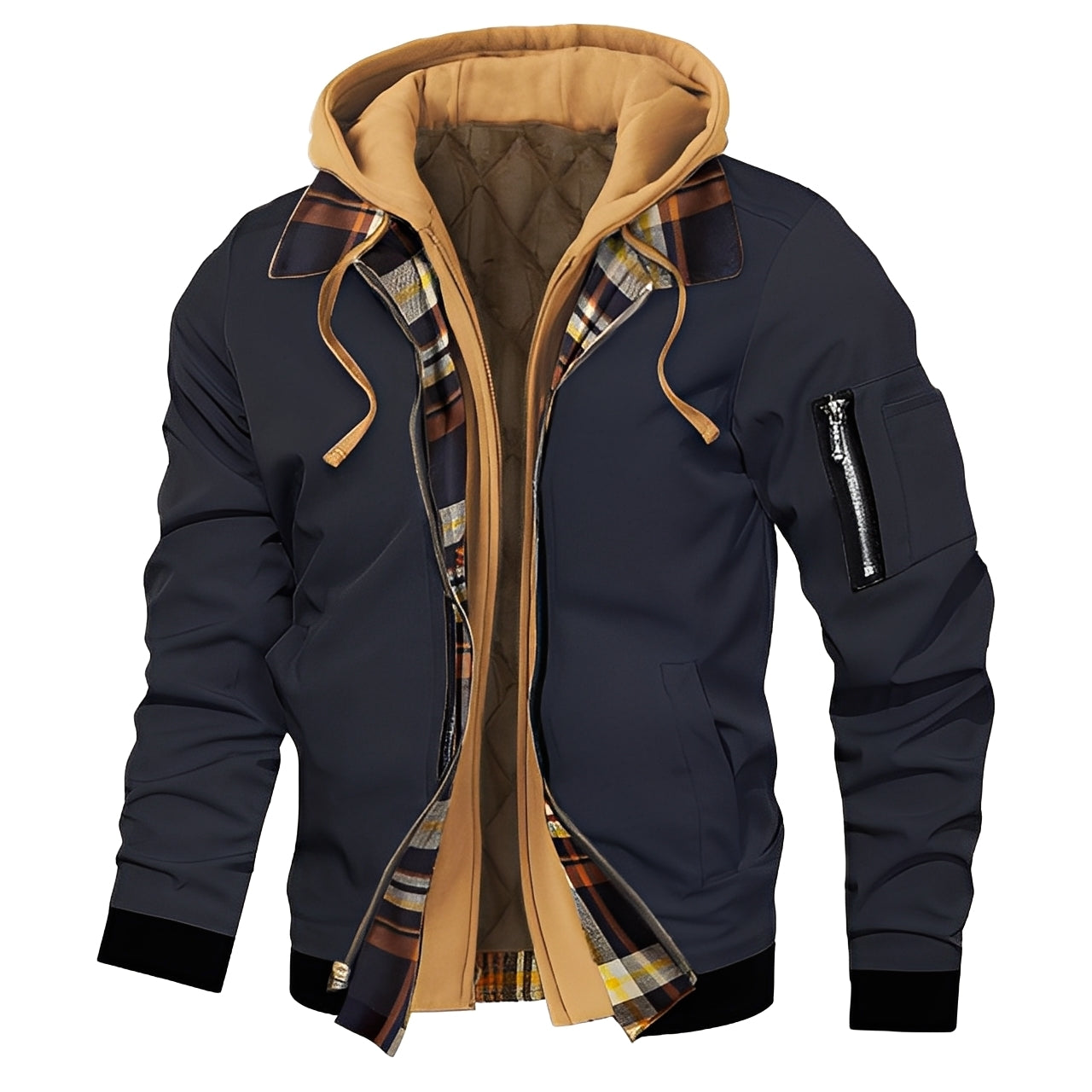 Cedric - Elegant bomber jacket with hood for men