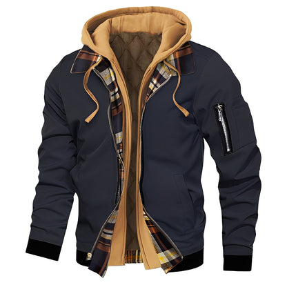 Cedric - Elegant bomber jacket with hood for men