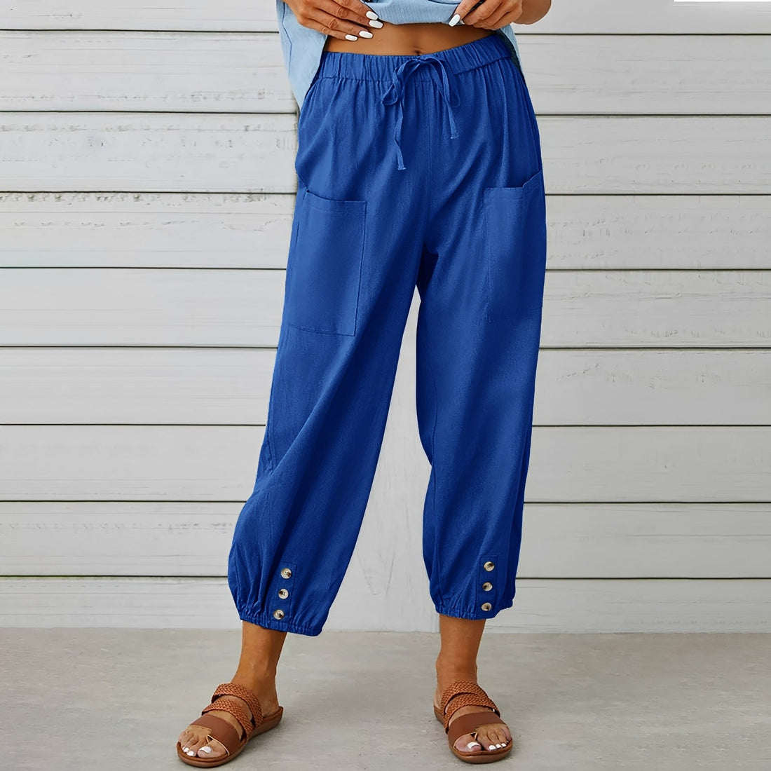 Christa - Pantalon décontracté, ample et raccourci pour femmes