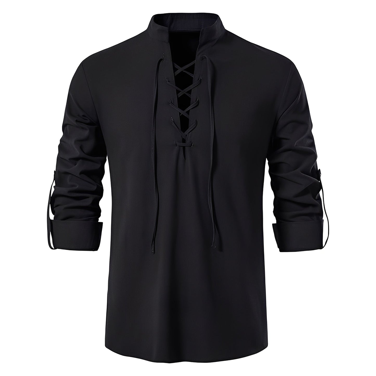 Josué - Chemise chic à col en V avec dentelle pour homme