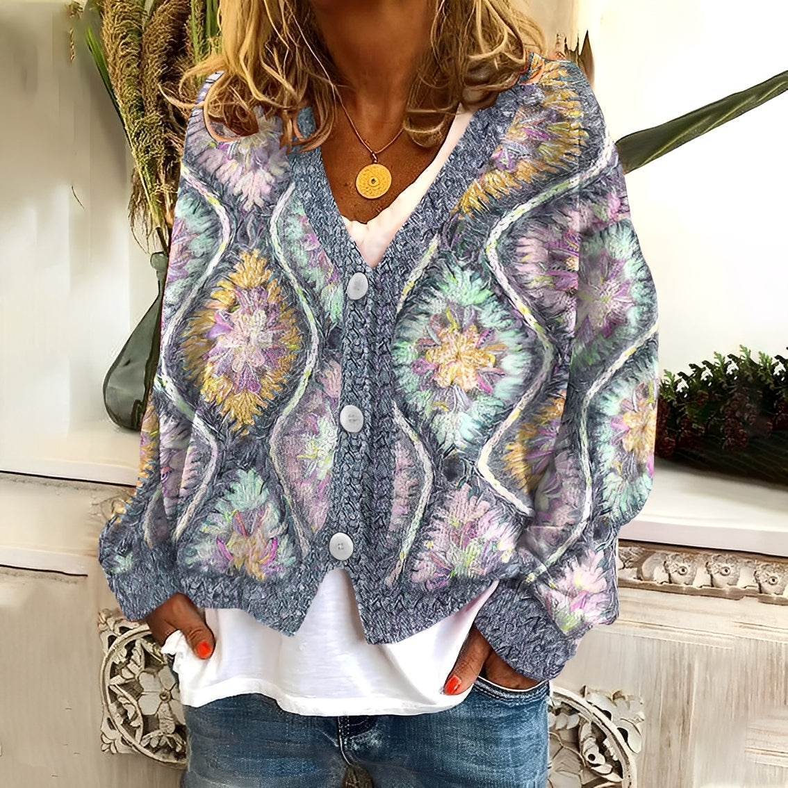 Nydia - Pull confortable et doux avec motif pour femmes