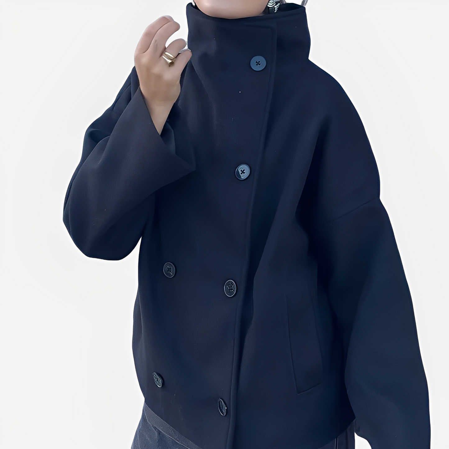 Carolyn - Élégant manteau en laine avec boutonnage simple pour femmes