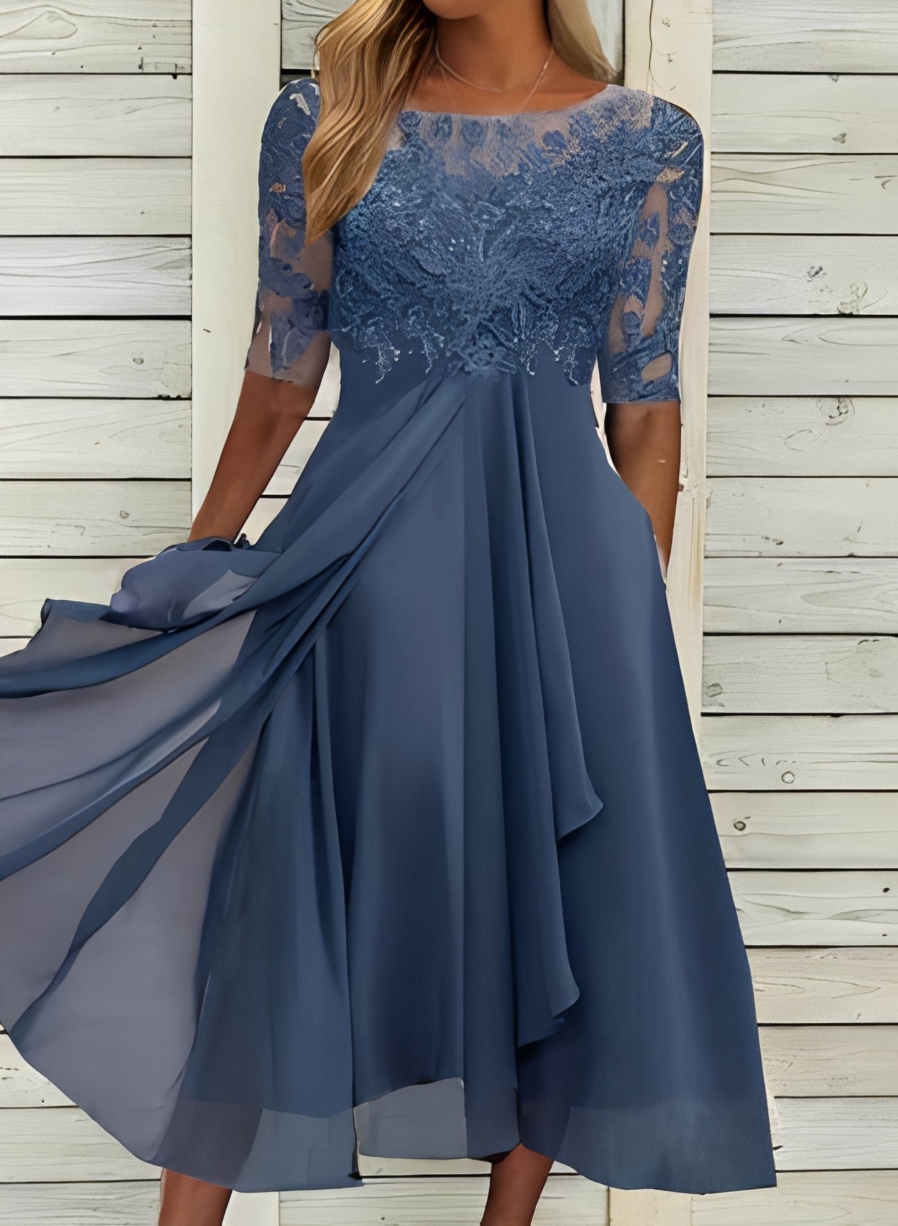 Lena – Robe midi pour femmes – Confortable et élégante