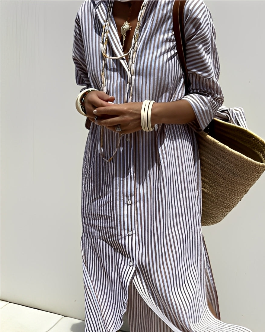 Amélie - Women's dress with traditional stripes