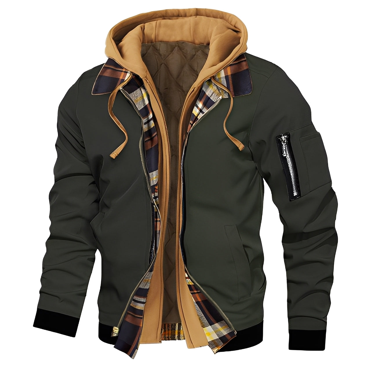 Cedric - Elegant bomber jacket with hood for men