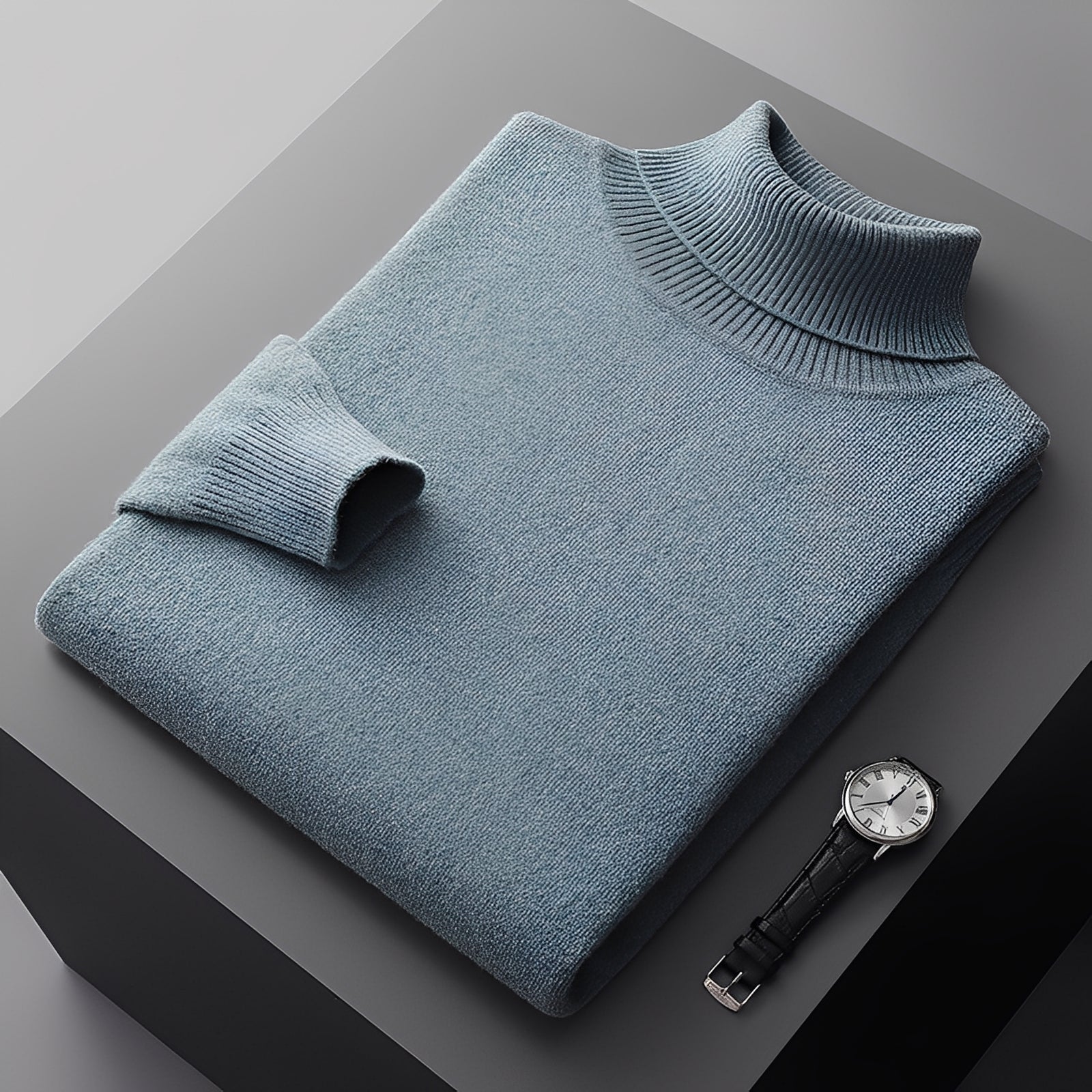 Osborn - Pull à col roulé simple pour hommes