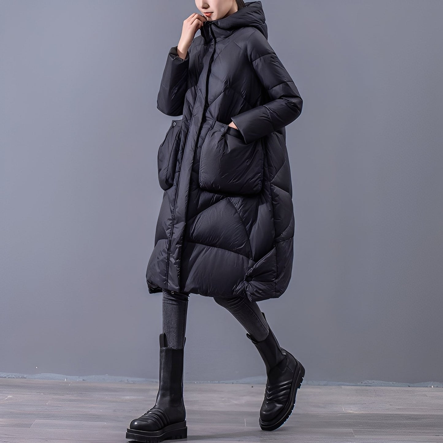 Ronnette - Manteau décontracté à capuche avec grandes poches pour femmes