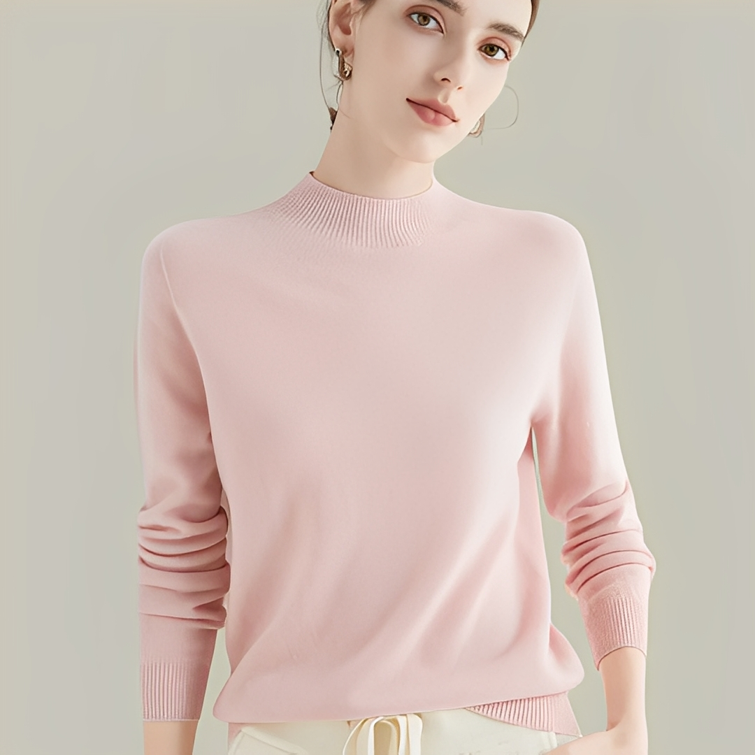Martine - Wool sweaters with a fitted cut and high collar for women