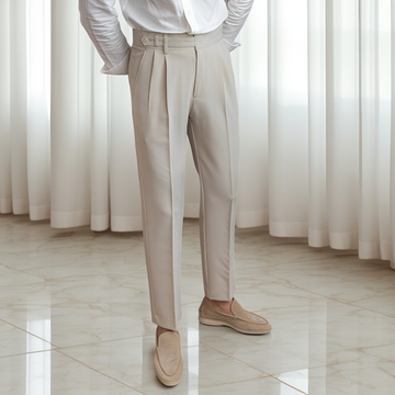 Kristian - Pantalon plissé élégant avec boucle pour hommes