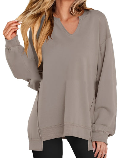 Maggie - Casual striped pullover with V-neck for women