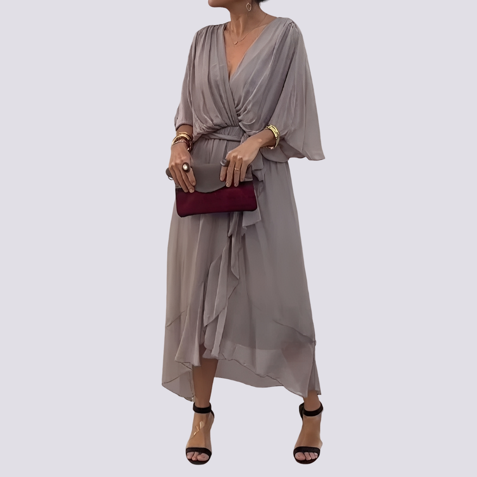 Jane - Robe Irrégulière avec Col en V