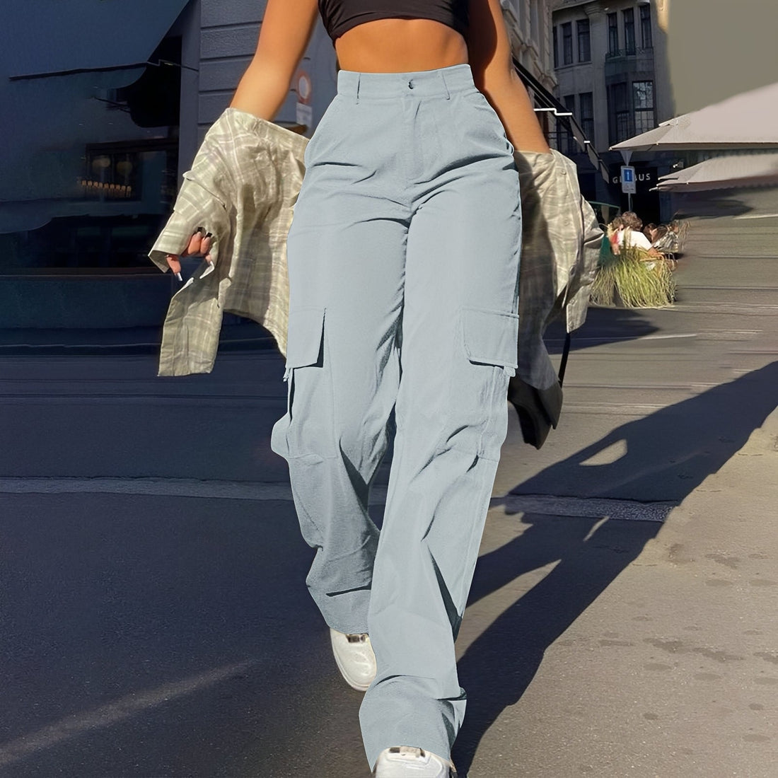 Sophie - Pantalon cargo décontracté à taille haute pour femmes