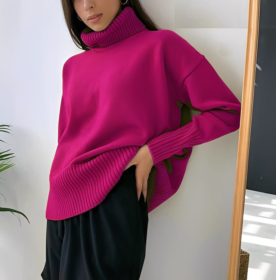 Lucinde - Oversized women's sweaters with turtleneck for winter