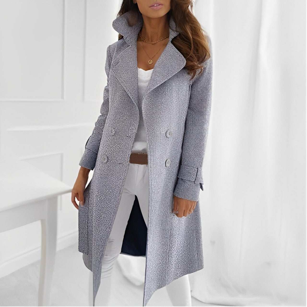 Nova - Manteau élégant en laine avec boutons