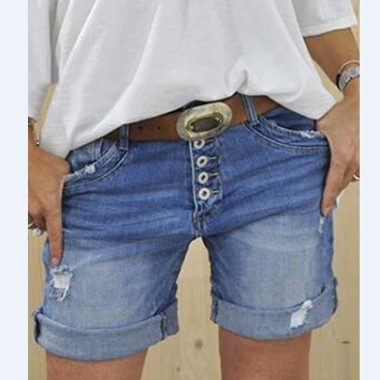 Wilda - Shorts en denim à l'aspect effiloché pour femmes