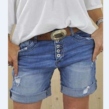 Wilda - Shorts en denim à l'aspect effiloché pour femmes