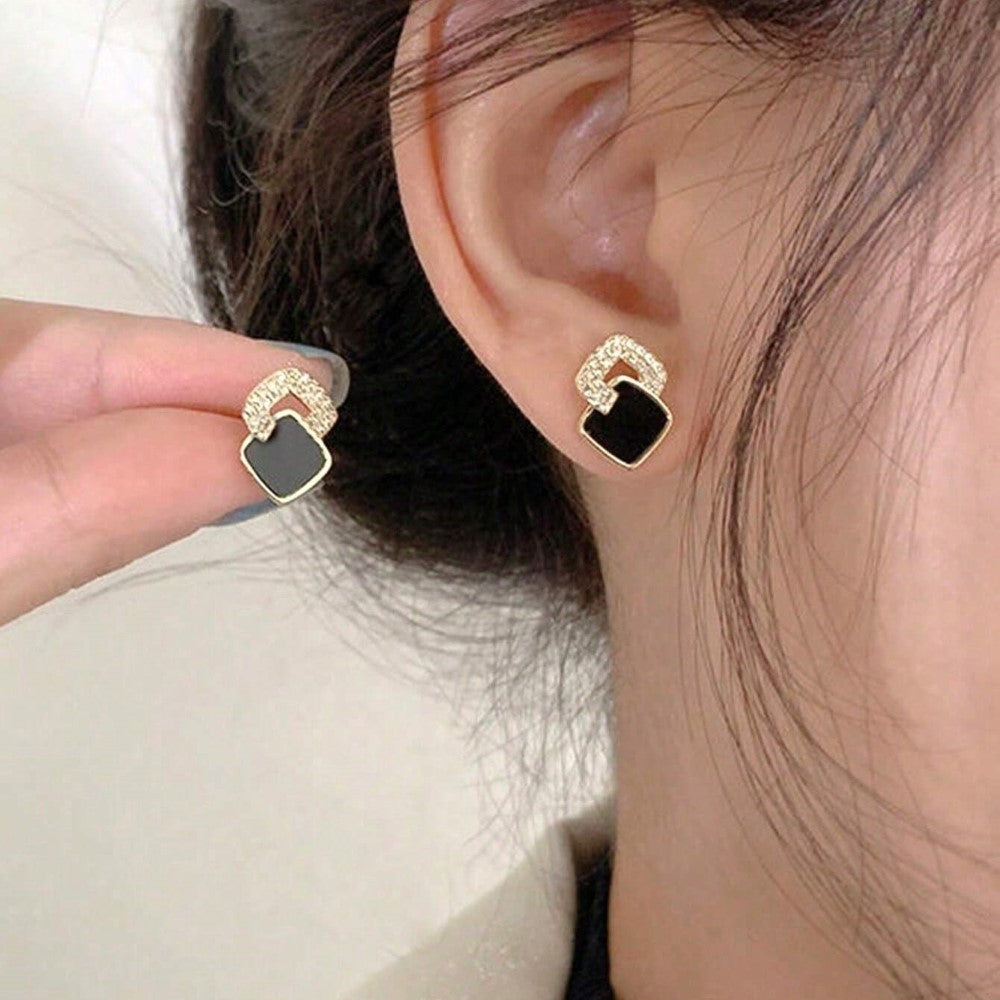 Boucles d'oreilles géométriques noires