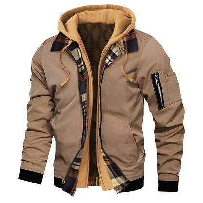 Cedric - Elegant bomber jacket with hood for men