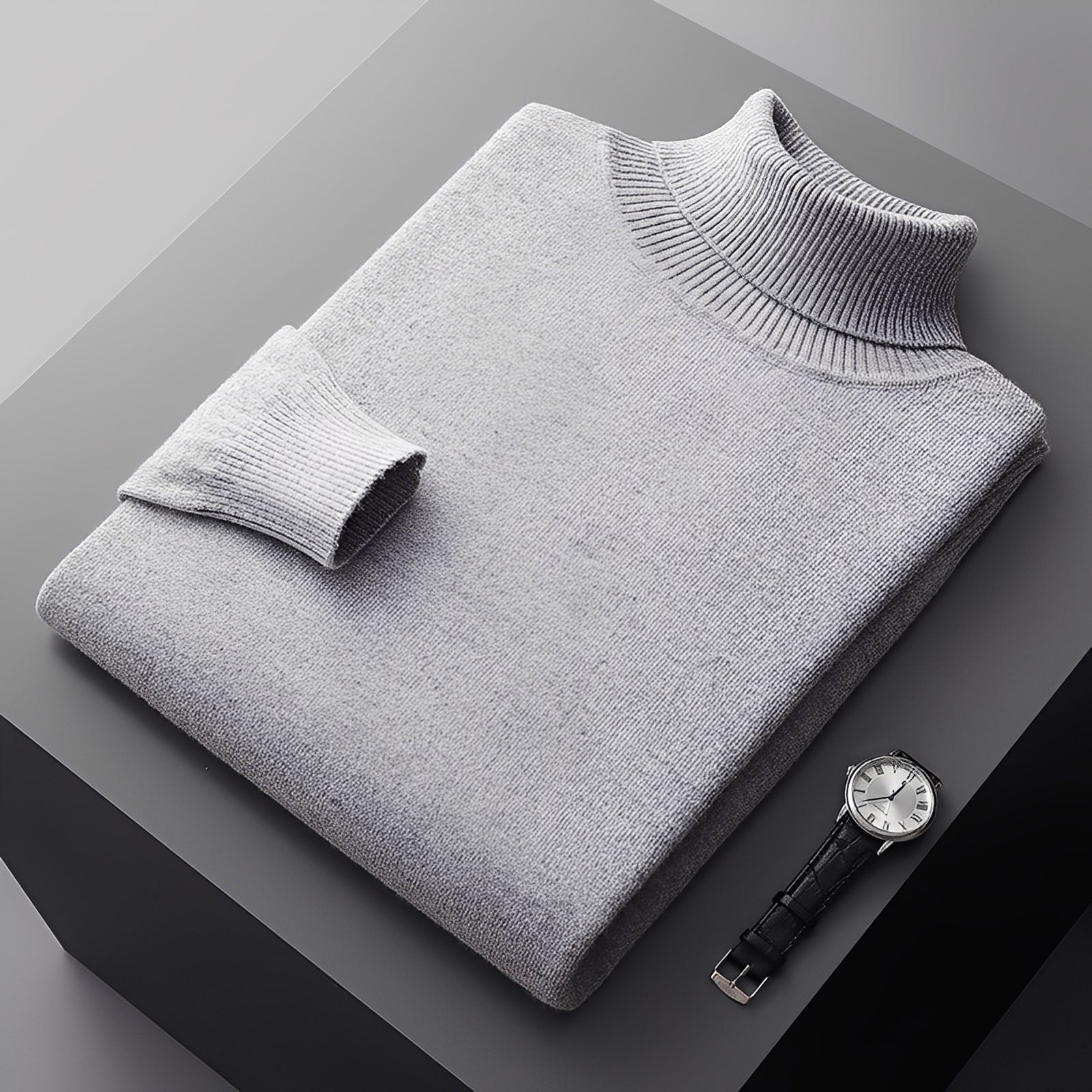 Osborn - Pull à col roulé simple pour hommes