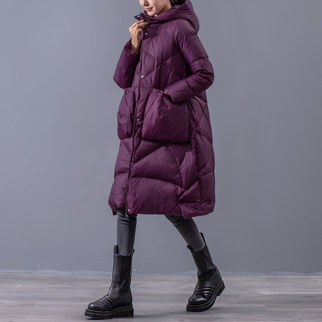 Ronnette - Manteau décontracté à capuche avec grandes poches pour femmes