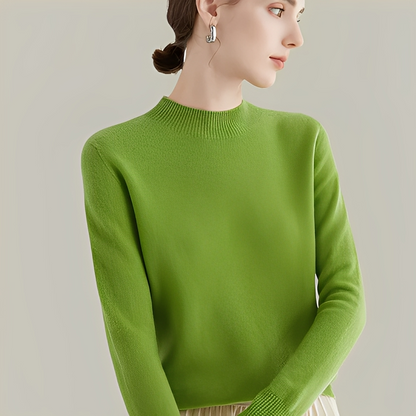 Martine - Wool sweaters with a fitted cut and high collar for women
