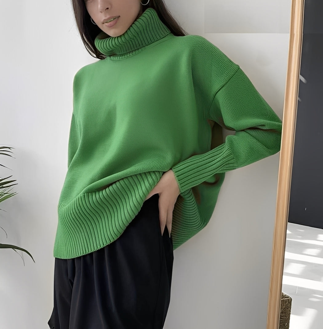 Lucinde - Oversized women's sweaters with turtleneck for winter