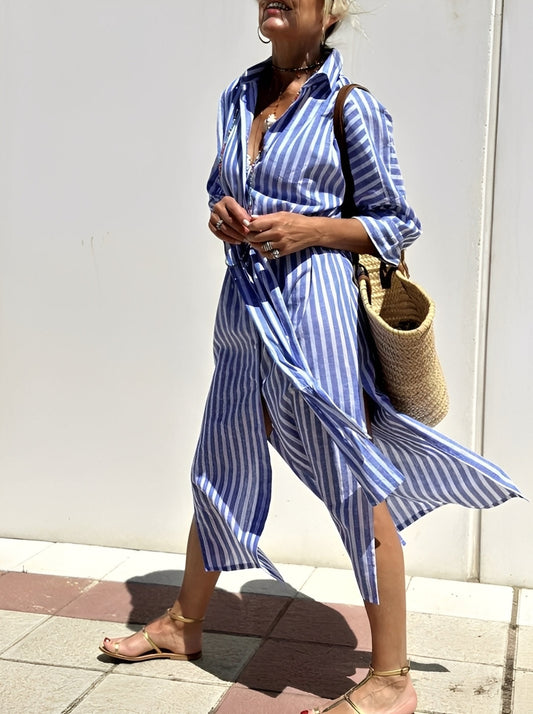Merilyn - Robe-chemise à rayures confortable pour femmes