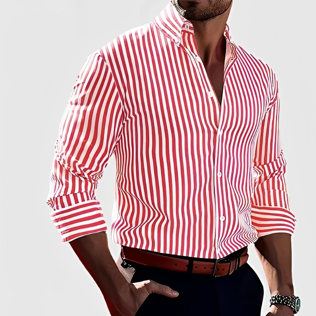 Robbins - Chemise rayée à manches longues décontractée