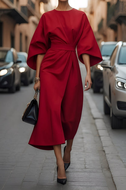 Elena - Robe large chic avec ceinture pour femmes
