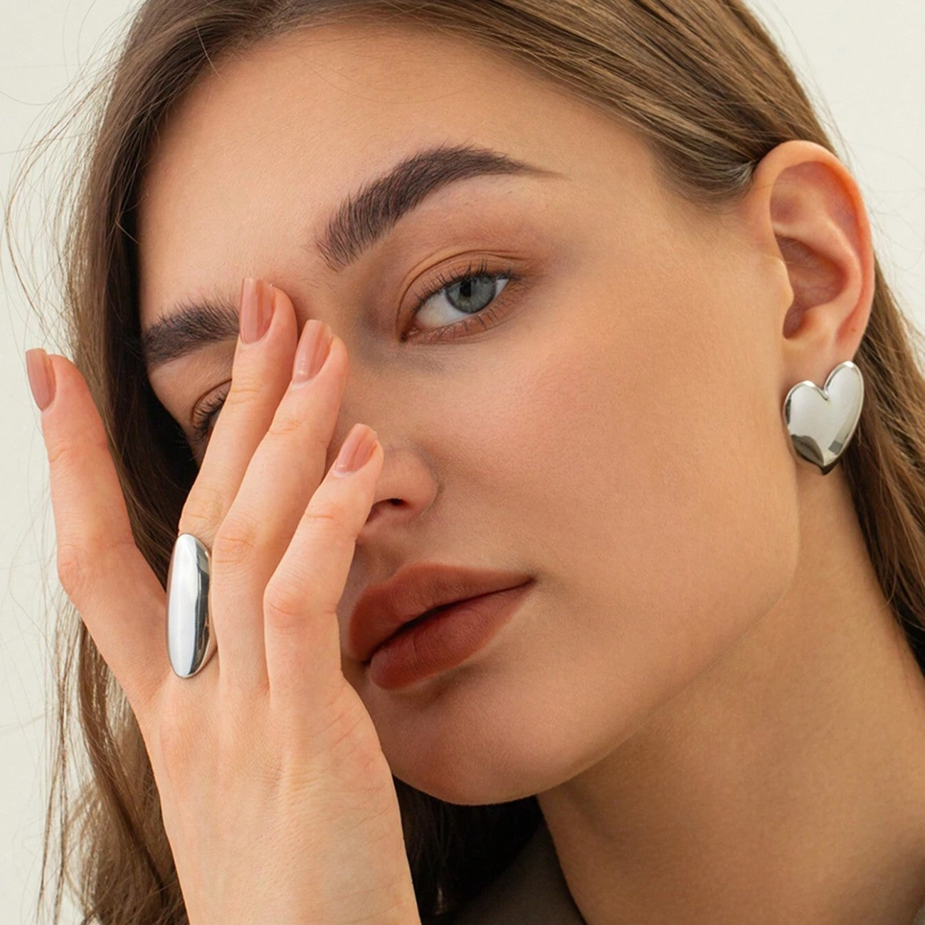Grandes boucles d'oreilles en forme de cœur