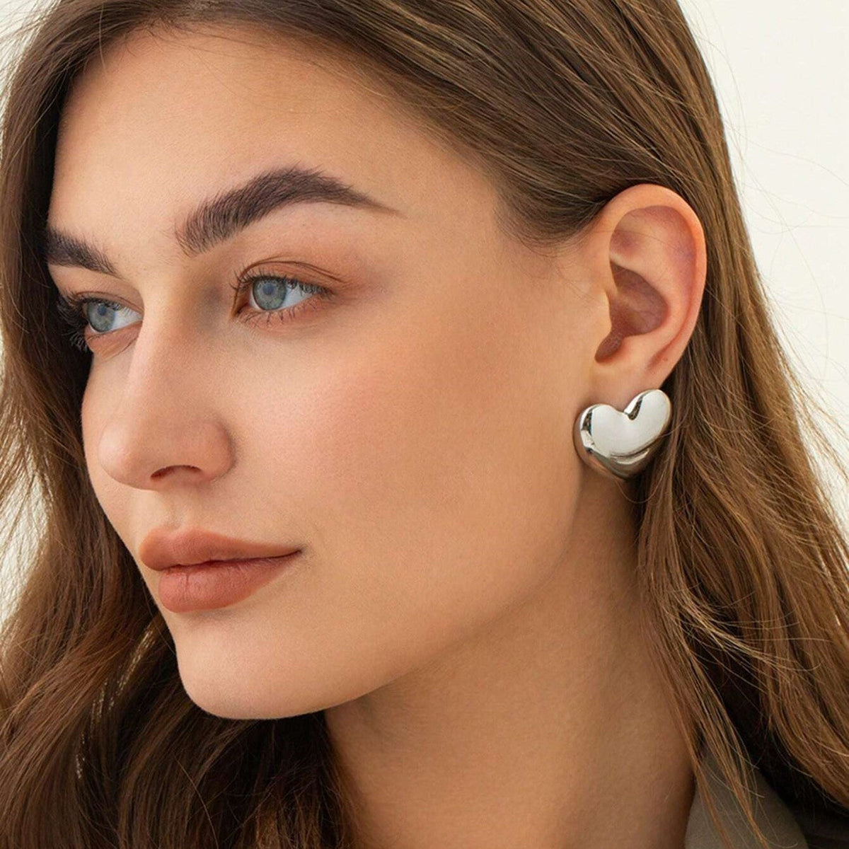 Grandes boucles d'oreilles en forme de cœur
