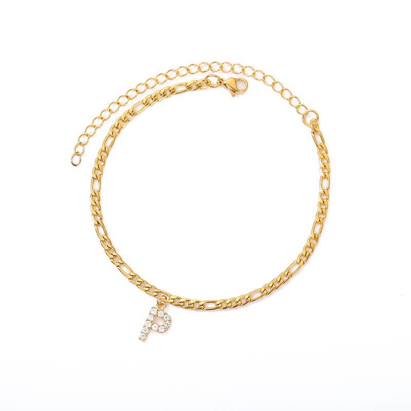 Cheville avec Initiale - Bracelet de cheville avec votre initiale