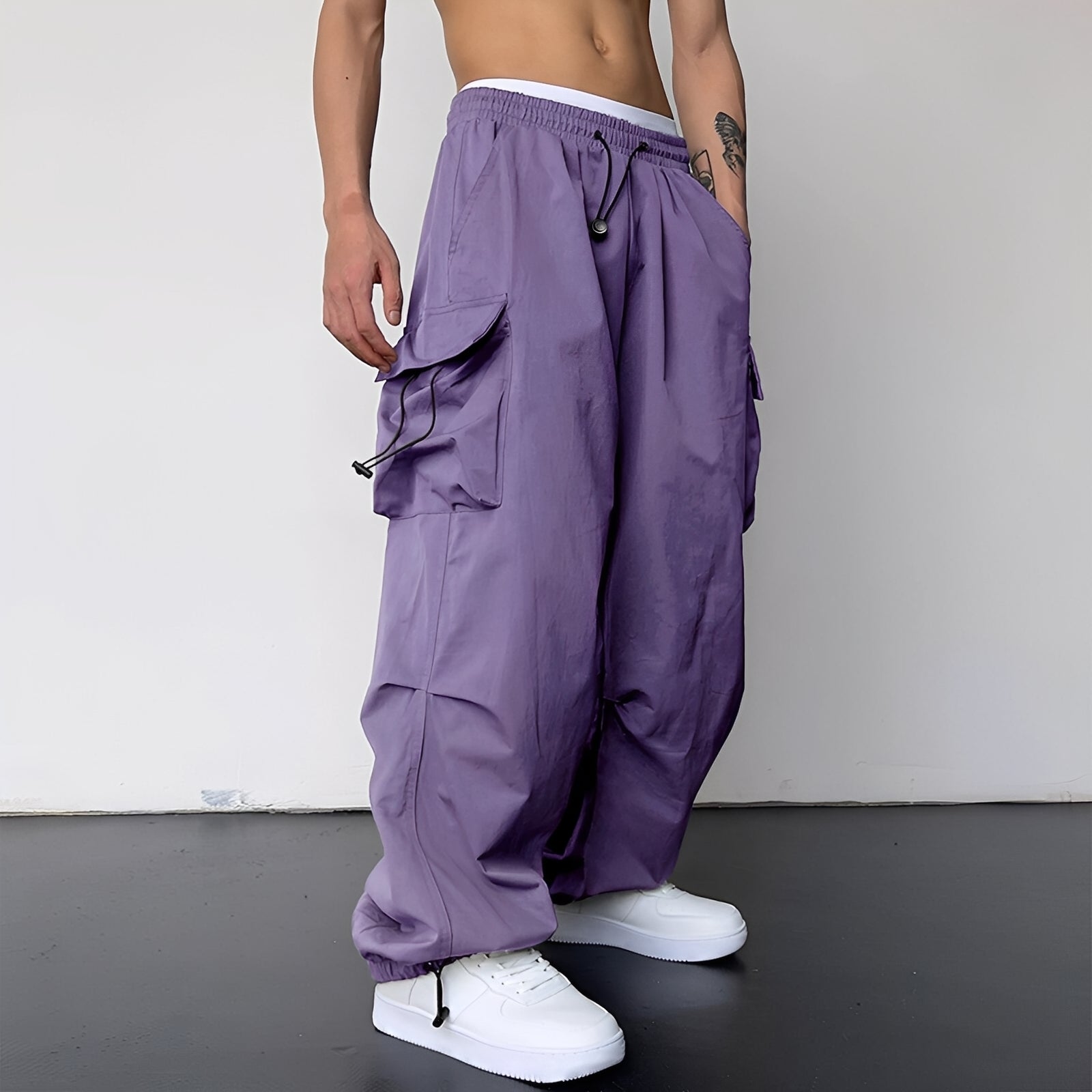Kaleb - Pantalon cargo stylé en coupe ample