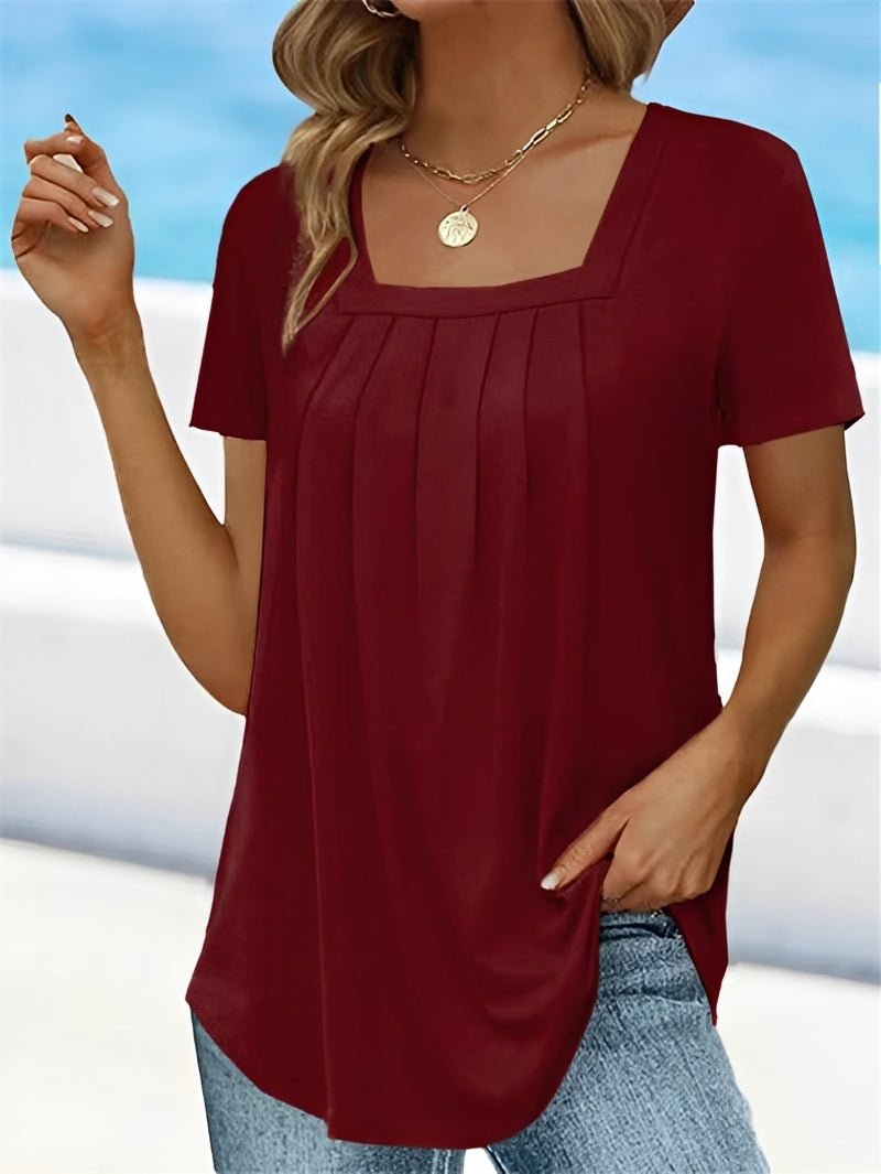 Marie - Blouse élégante avec encolure carrée pour femmes