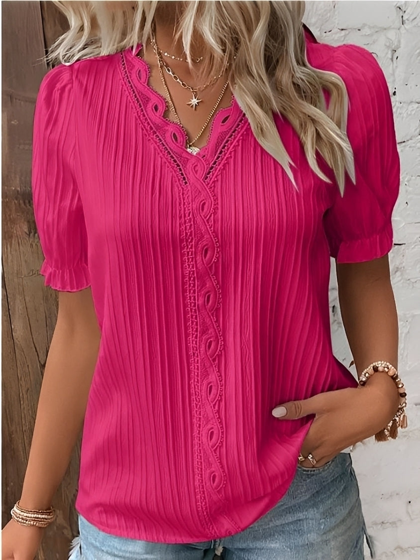 Kristina - Blouse élégante avec col en V pour femmes