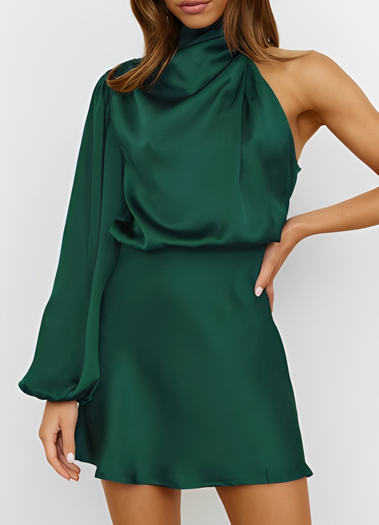 Sammy - Robe formelle à une épaule à manches longues