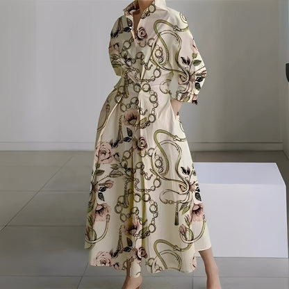 Lavina - Robe large à manches longues avec poches pour femmes