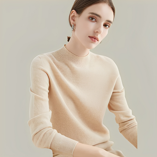 Martine - Wool sweaters with a fitted cut and high collar for women