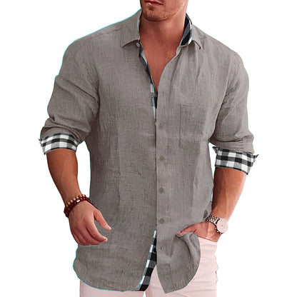 Melvin - Elegant shirt with checkered sleeves for men
