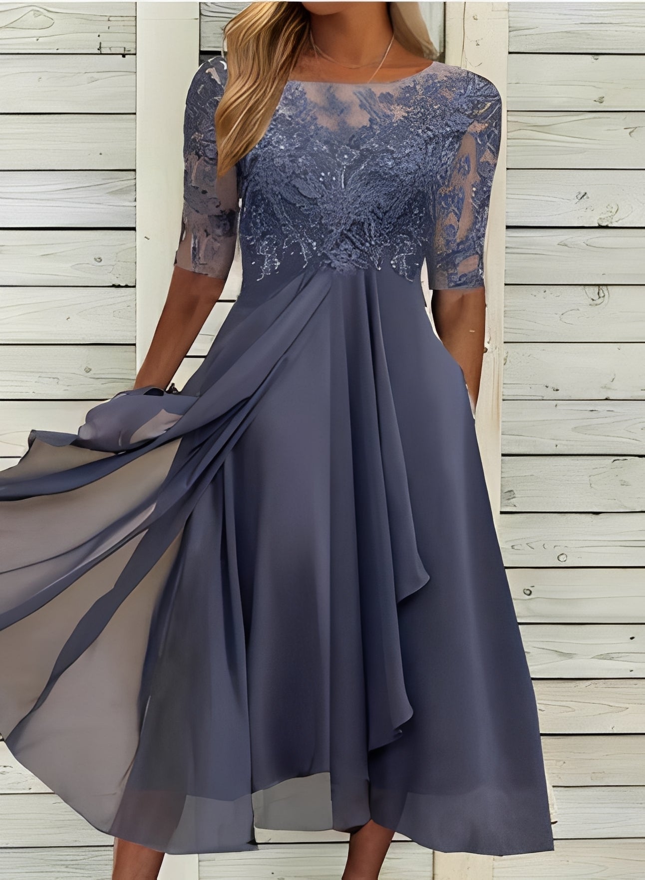 Lena – Robe midi pour femmes – Confortable et élégante