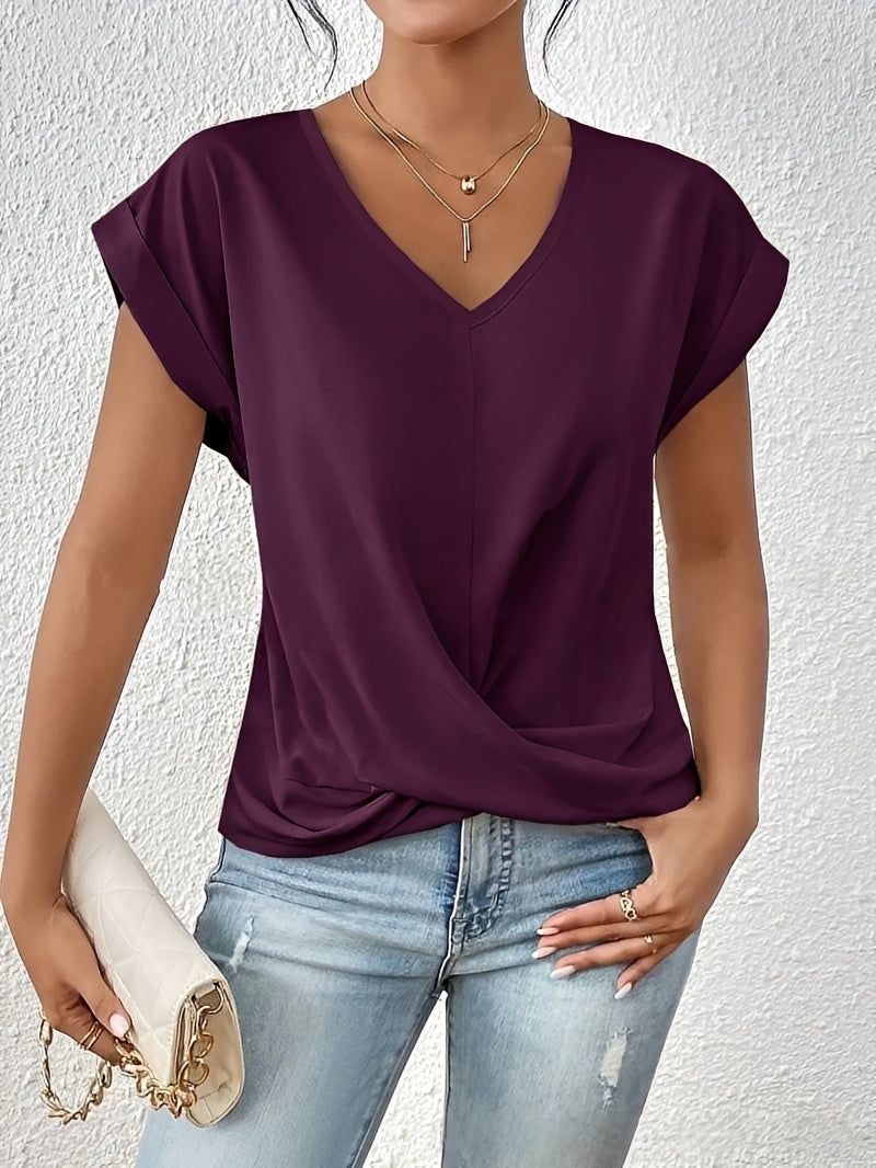 Lucie – T-shirt à col en V pour femmes – pour tous les jours