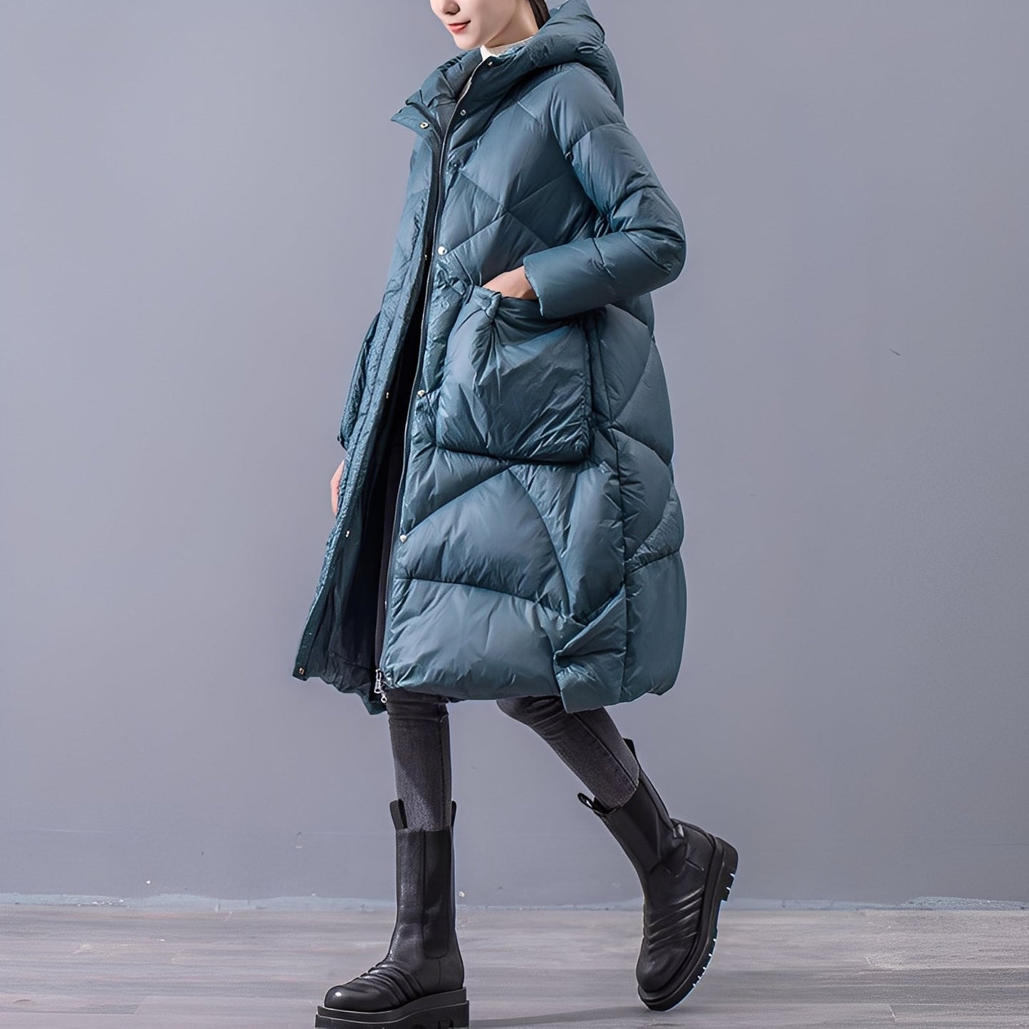 Ronnette - Manteau décontracté à capuche avec grandes poches pour femmes