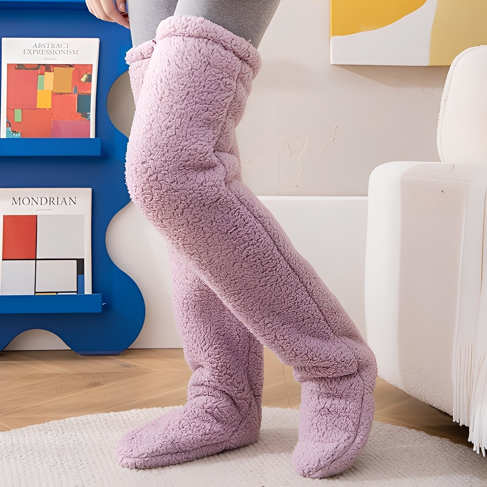 Camellia - Chaussettes d'hiver chaudes au-dessus du genou pour femmes