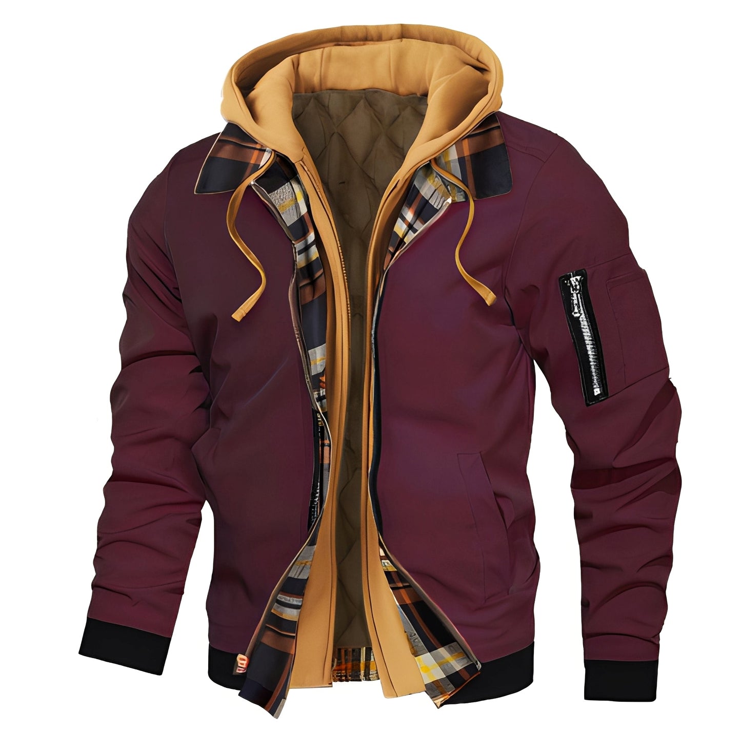 Cedric - Elegant bomber jacket with hood for men