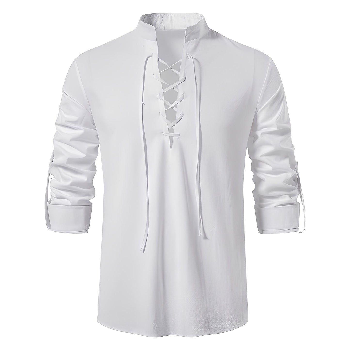 Josué - Chemise chic à col en V avec dentelle pour homme